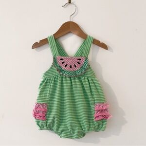 CLASSIC WHIMSY EUC Girls Watermelon Crossback Summer Bubble